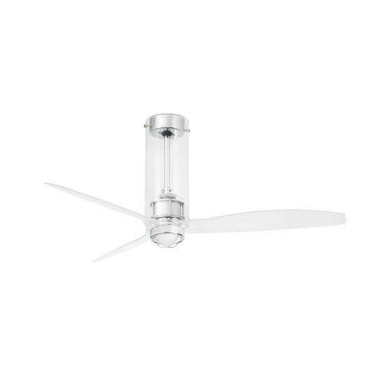 Faro Tube Fan M króm-átlátszó LED mennyezeti csillár ventilátor (FAR-33374WP-9) LED 1 izzós IP20