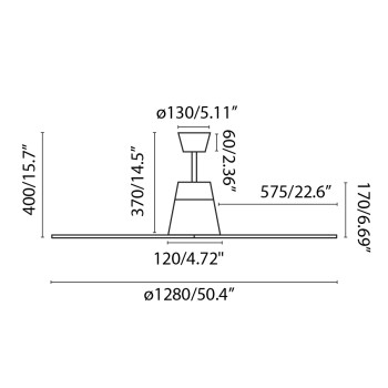 Faro Typhoon M fehér LED mennyezeti csillár ventilátor (FAR-33480-14) LED 1 izzós IP44