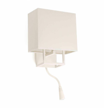 Faro Vesper fehér-bézs olvasólámpás fali lámpa (FAR-29982) E14 2 izzós IP20
