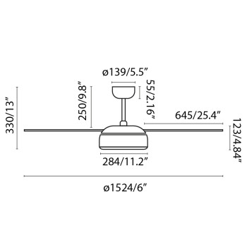 Faro Vulcano L fehér LED mennyezeti csillár ventilátor (FAR-33549WP) LED 1 izzós IP20