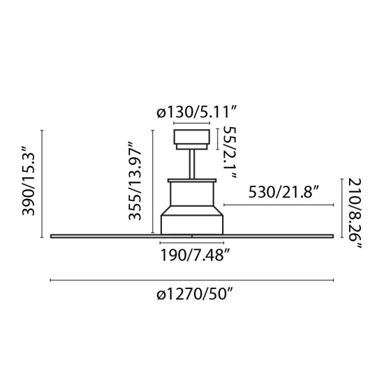 Faro Winche M fekete-barna LED mennyezeti csillár ventilátor (FAR-33481-7) LED 1 izzós IP44