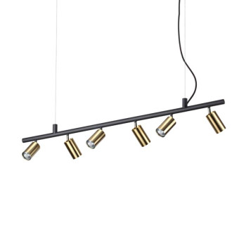 Ideal Lux Dynamite sárgaréz-fekete függesztett lámpa (IDE-244648) GU10 6 izzós IP20