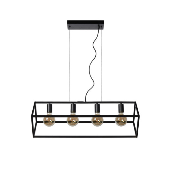 Lucide Fabian fekete függesztett lámpa (LUC-00425/04/30) E27 4 izzós IP20