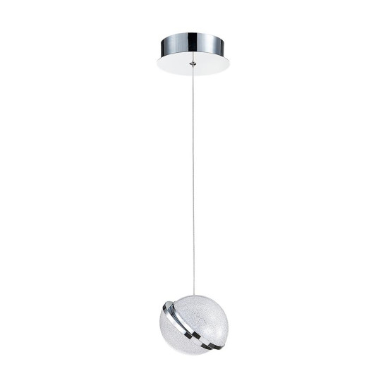 Luxera Malcom króm-fehér LED függesztett lámpa (LUX-62434) LED 1 izzós IP20