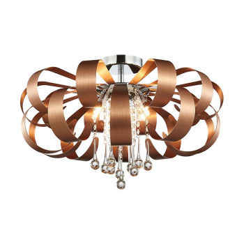 Luxera Ribbon Crystal króm-réz kristály mennyezeti lámpa (LUX-64374) G9 6 izzós IP20