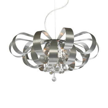 Luxera Ribbon Crystal króm-szürke kristály függesztett lámpa (LUX-64409) G9 6 izzós IP20