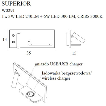 Maxlight Superior fehér LED fali lámpa (MAX-W0291) LED 1 izzós IP20