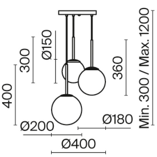 Maytoni Basic form fehér függesztett lámpa (MAY-MOD321PL-03W) E14 3 izzós IP20