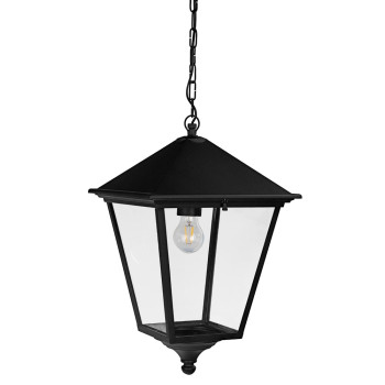 Norlys London Big fekete-átlátszó LED kültéri függesztett lámpa (NO-4140BL) LED 1 izzós IP54