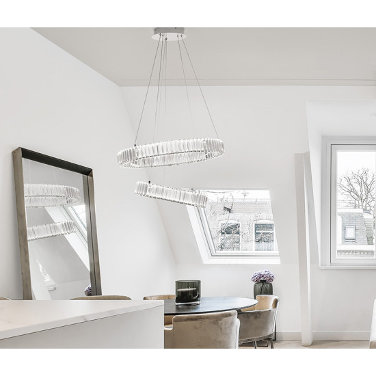 Nova Luce Aurelia króm LED függesztett lámpa (NL-9333068) LED 1 izzós IP20