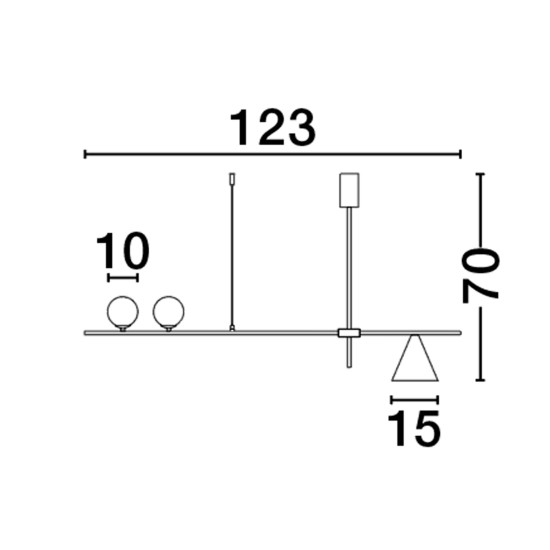 Nova Luce Sway fekete-fehér-arany függesztett lámpa (NL-9501237) G9+E27 3 izzós IP20