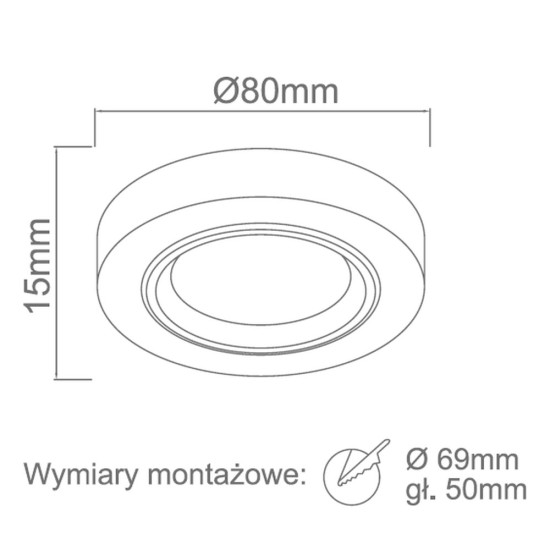 Orlicki Design Acido Mobile szürke beépíthető lámpa (OR-OR83217) GU10 1 izzós IP20