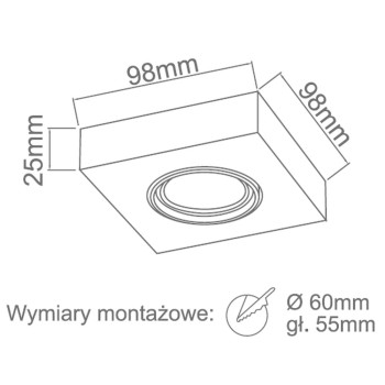 Orlicki Design Arni szürke beépíthető lámpa (OR-OR83231) GU10 1 izzós IP20