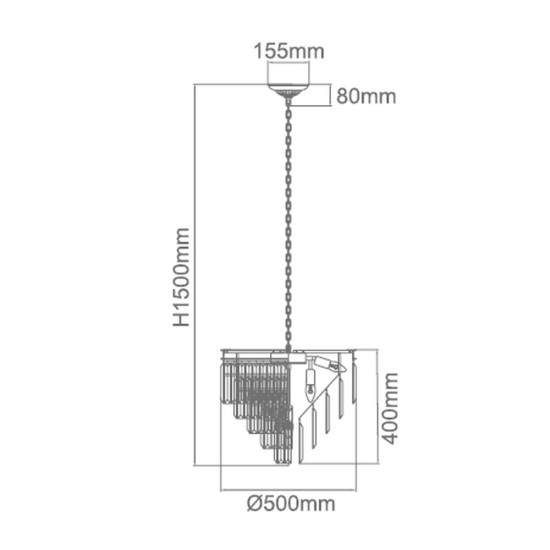 Orlicki Design Artico fekete-átlátszó kristály függesztett lámpa (OR-OR80001) E14 4 izzós IP20