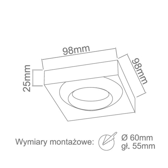 Orlicki Design Astro Cromo szürke beépíthető lámpa (OR-OR83262) GU10 1 izzós IP20