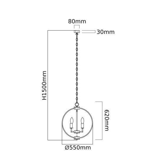 Orlicki Design Candi M króm függesztett lámpa (OR-OR80148) E14 6 izzós IP20