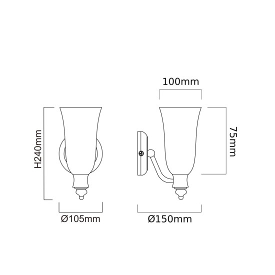 Orlicki Design Como IP44 króm-fehér fürdőszobai falikar (OR-OR81510) G9 1 izzós IP44