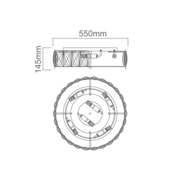 Orlicki Design Intero Gold PL arany-átlátszó kristály mennyezeti lámpa (OR-OR81077) E14 6 izzós IP20