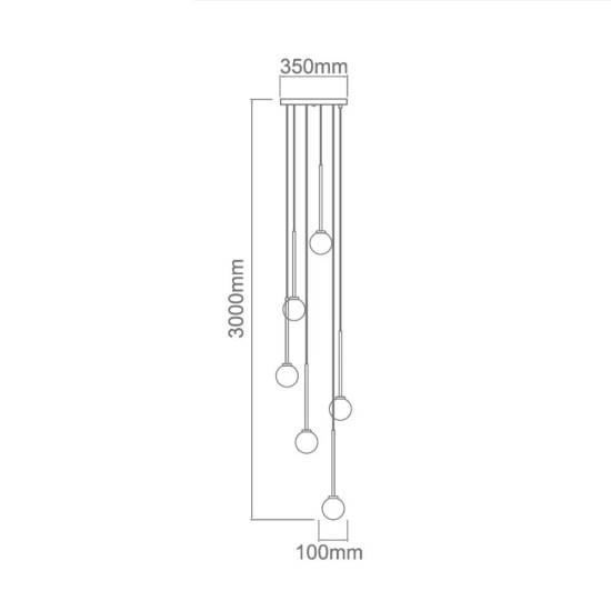 Orlicki Design Ota VI fekete-fehér függesztett lámpa (OR-OR80636) G9 6 izzós IP20