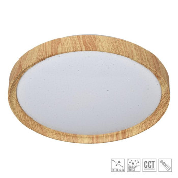 Prezent Wooden fehér-barna távirányítós LED mennyezeti lámpa (PRE-71330) LED 1 izzós IP20