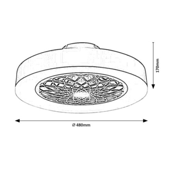 Rábalux Adonias fekete-fehér LED mennyezeti csillár ventilátor (RAB-5419) LED 1 izzós IP20