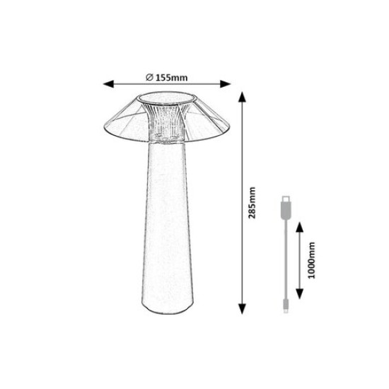 Rábalux Assen fekete LED kültéri állólámpa (RAB-77062) LED 1 izzós IP44