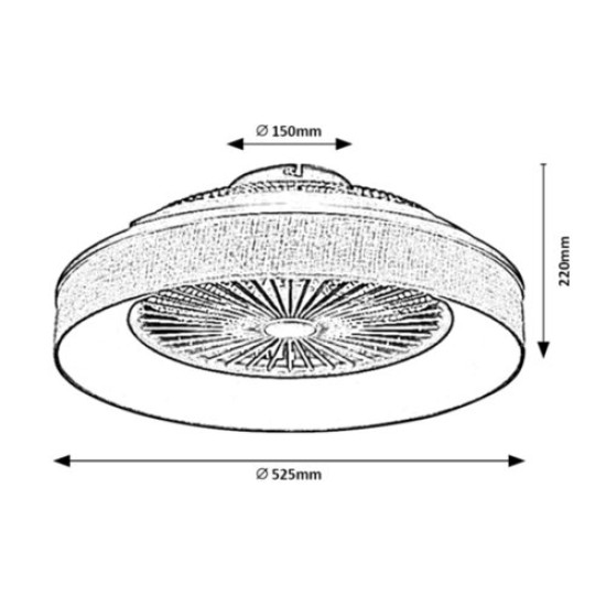 Rábalux Benicio szürke-fehér LED mennyezeti csillár ventilátor (RAB-5420) LED 1 izzós IP20