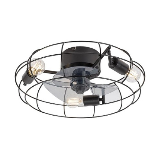 Rábalux Cadmus fekete LED mennyezeti csillár ventilátor (RAB-71043) E27 3 izzós IP20