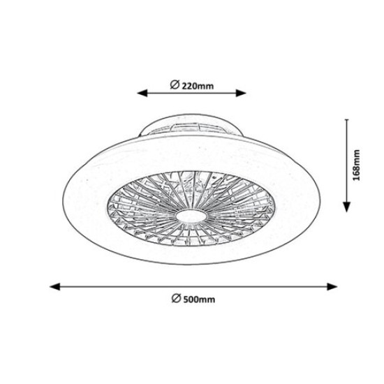 Rábalux Dalfon ezüst-fehér LED mennyezeti csillár ventilátor (RAB-6859) LED 1 izzós IP20