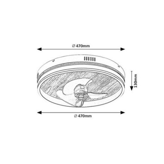 Rábalux Faustine fekete-fehér LED mennyezeti csillár ventilátor (RAB-71016) LED 1 izzós IP20