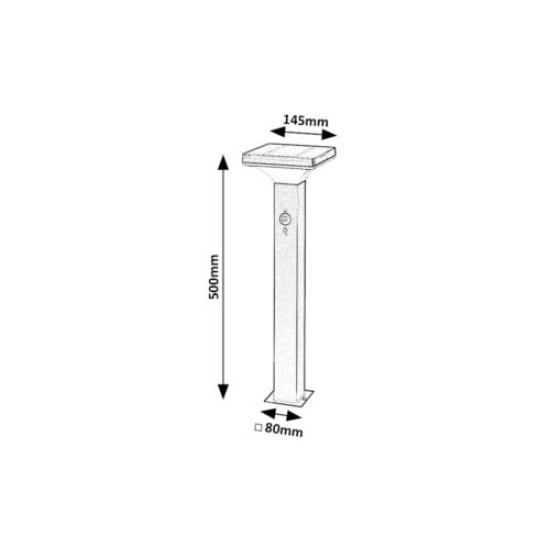 Rábalux Geleen fekete-fehér LED kültéri napelemes mozgásérzékelős állólámpa (RAB-77045) LED 1 izzós IP44