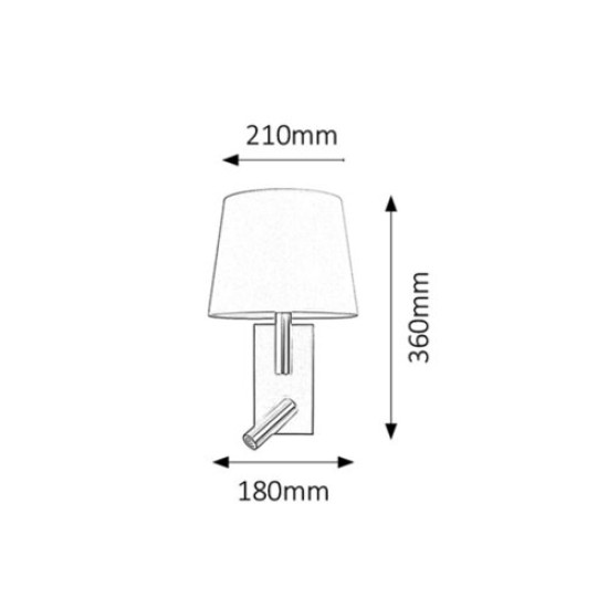 Rábalux Harvey matt króm-fehér LED falikar (RAB-6539) E27+LED 1 izzós+LED IP20