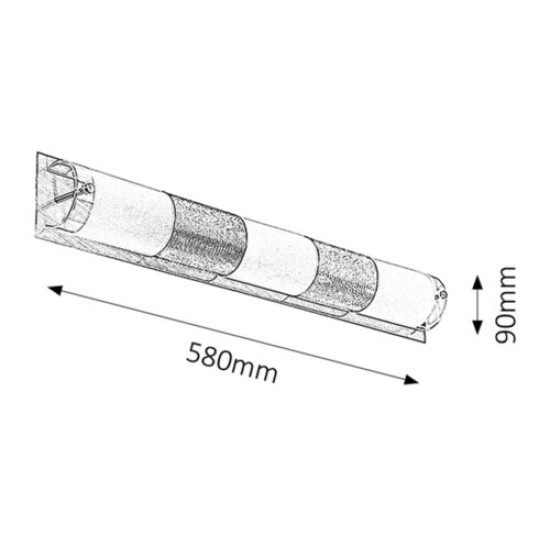 Rábalux Periodic króm-opál fürdőszobai fali lámpa (RAB-5809) E14 3 izzós IP20