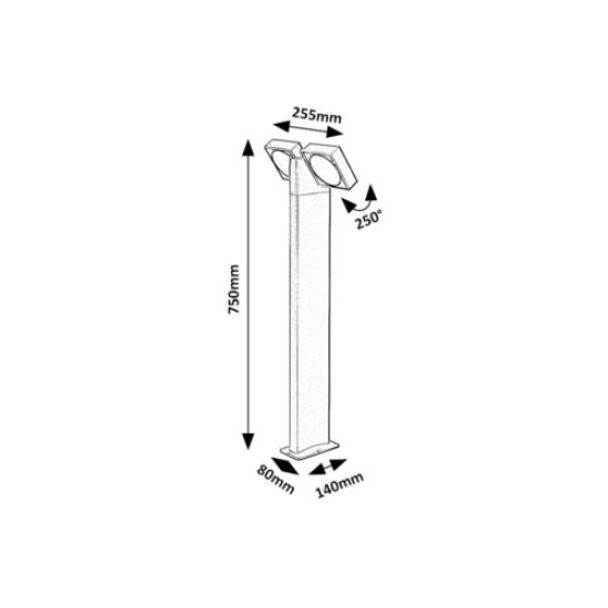 Rábalux Telde antracit LED kültéri állólámpa (RAB-77102) LED 1 izzós IP54