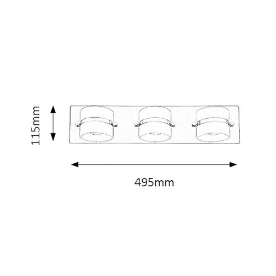 Rábalux Tony króm-opál LED fürdőszobai fali lámpa (RAB-5491) LED 3 izzós IP44