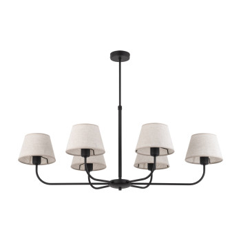 TK Lighting Chicago fekete-bézs csillár (TK-3999) E27 6 izzós IP20