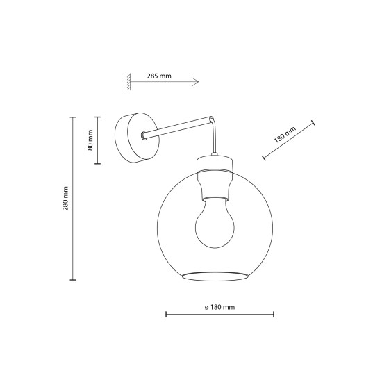 TK Lighting Cubus átlátszó falikar (TK-10245) E27 1 izzós IP20