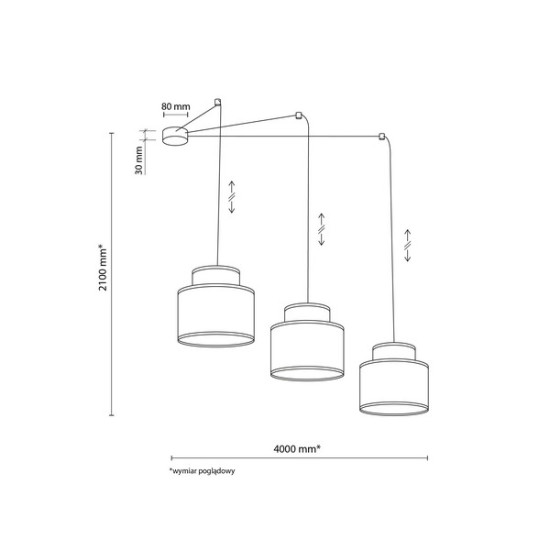 TK Lighting Duo White fehér-barna függesztett lámpa (TK-2345) E27 3 izzós IP20