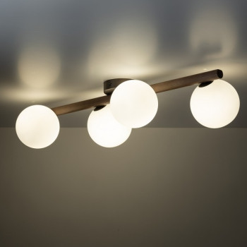 TK Lighting Estera Wood fehér-barna mennyezeti lámpa (TK-10270) G9 4 izzós IP20