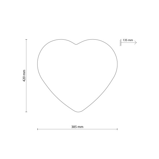 TK Lighting Heart szürke-fehér fali/mennyezeti lámpa (TK-5923) E27 2 izzós IP20