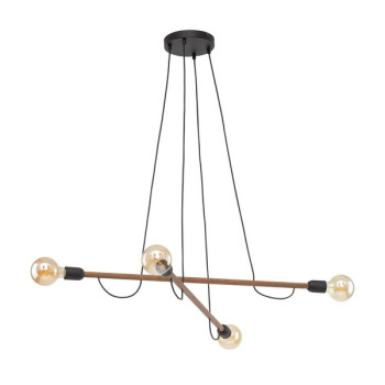 TK Lighting Helix Wood fekete-barna függesztett lámpa (TK-4949) E27 4 izzós IP20