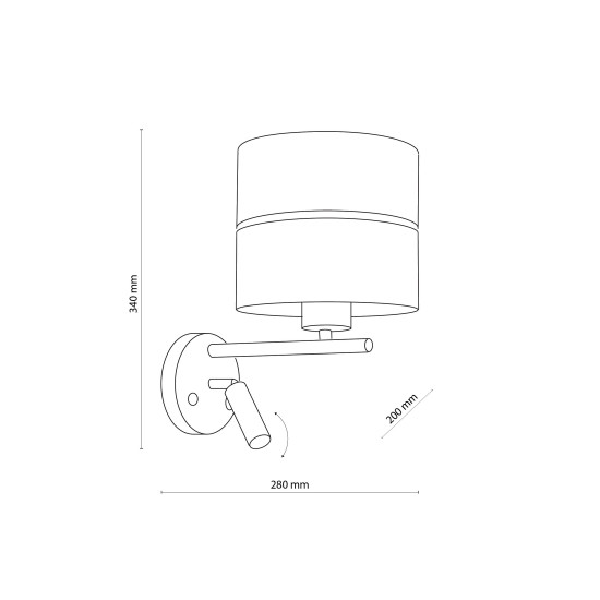 TK Lighting Hilton fekete-arany falikar (TK-2579) E27+G9 2 izzós IP20