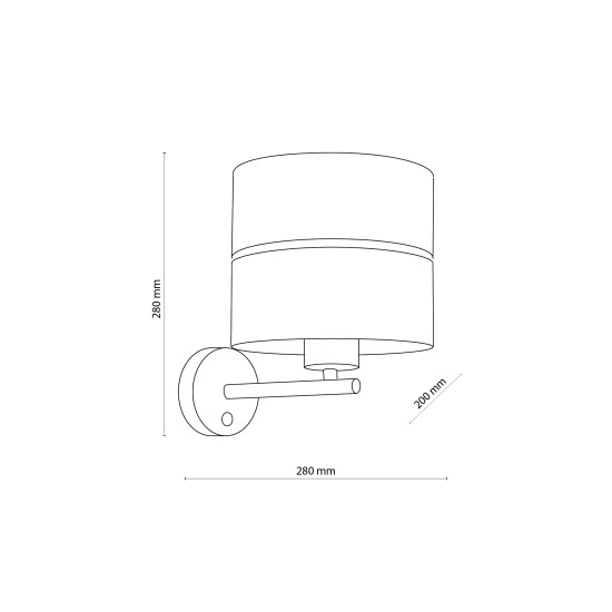 TK Lighting Hilton fekete-arany falikar (TK-4344) E27 1 izzós IP20