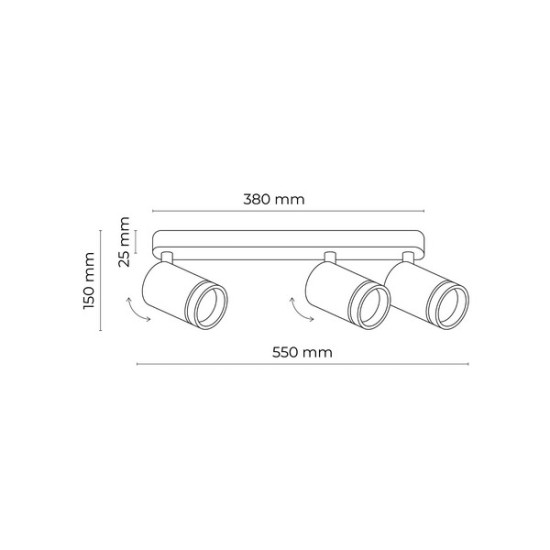 TK Lighting Jet fekete mennyezeti spotlámpa (TK-6914) GU10 3 izzós IP20