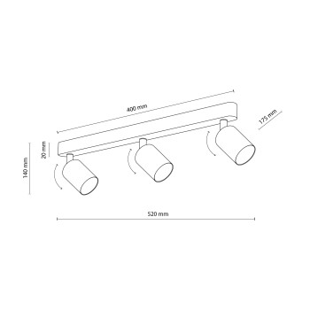 TK Lighting Livia kék mennyezeti lámpa (TK-10238) GU10 3 izzós IP20