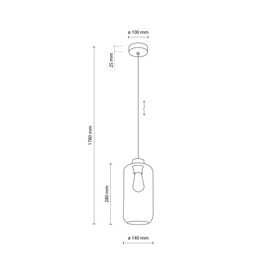 TK Lighting Marco átlátszó-barna függesztett lámpa (TK-3314) E27 1 izzós IP20