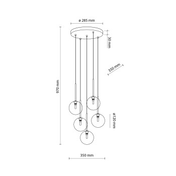 TK Lighting Nilos átlátszó-arany függesztett lámpa (TK-5943) G9 5 izzós IP20