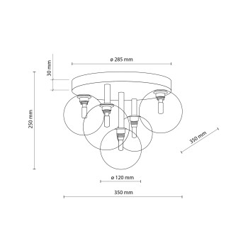 TK Lighting Nilos átlátszó-arany mennyezeti lámpa (TK-758) G9 5 izzós IP20