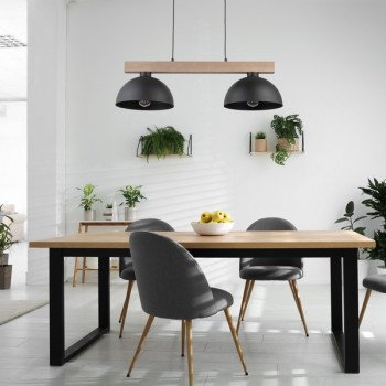 TK Lighting Oslo fekete-barna függesztett lámpa (TK-4711) E27 2 izzós IP20