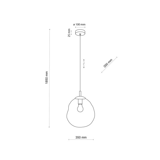 TK Lighting Sol átlátszó függesztett lámpa (TK-4262) E27 1 izzós IP20